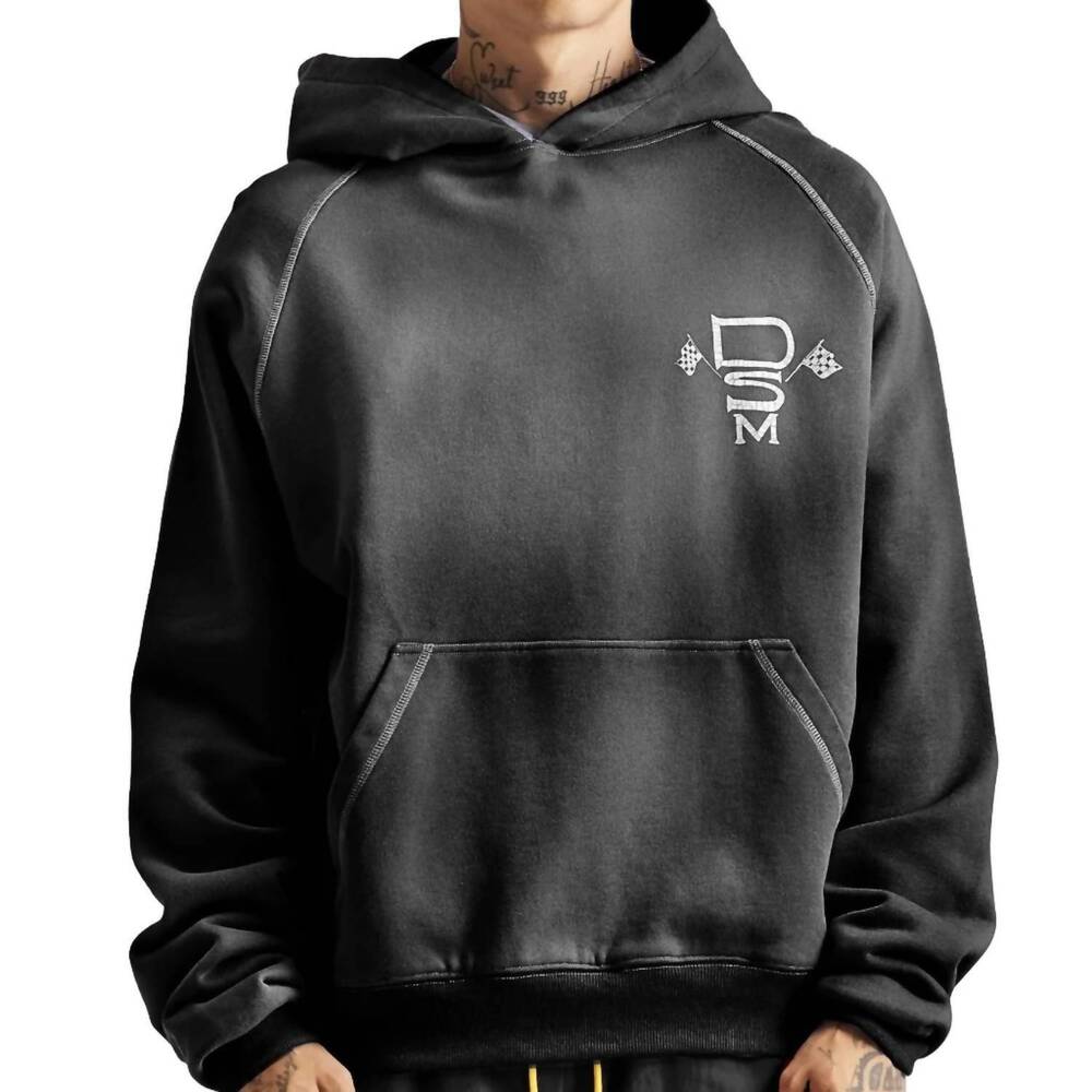 NEW DIET STARTS MONDAY contrast stitch hoodie in vintage black